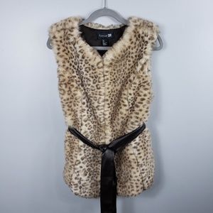 COPY - Forever 21 faux fur leopard print vest.